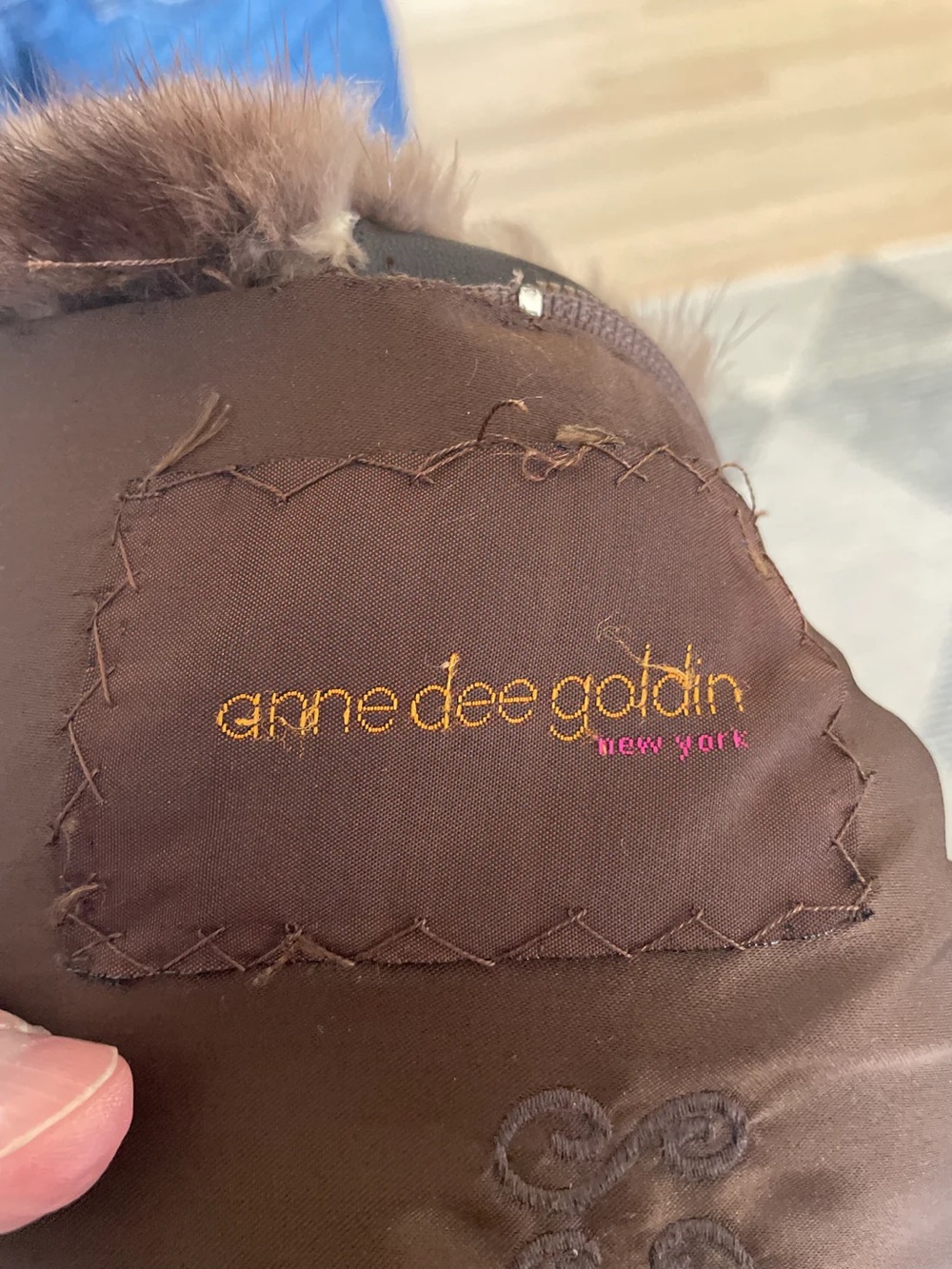 Vintage Anne Dee Goldin Brown Mink Fur Pullover Jacket | Funnel Neck Size M/L - Picture 7 of 13
